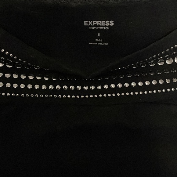 Express black mini skirt with silver stud-like detailing - Picture 2 of 2